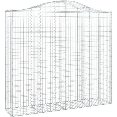 vidaXL Bogenförmiger Gabionenkorb 200x50x180/200 cm Verzinktes Eisen - Gabionenkorb vidaXL Bogenförmiger Gabionenkorb 200x50x180/200 cm Verzinktes Eisen - Gabionenkorb