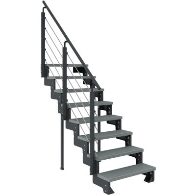 Dolle Außentreppe Gardentop Anthrazit 8 Stufen 80 cm Grau Ohne Geländer Dolle Außentreppe Gardentop Anthrazit 8 Stufen 80 cm Grau Ohne Geländer