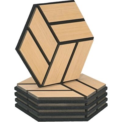 Homestyle4u Akustikpaneele Natur 30 x 26 cm 5 Stück Hexagon Wandpaneele Holz Homestyle4u Akustikpaneele Natur 30 x 26 cm 5 Stück Hexagon Wandpaneele Holz