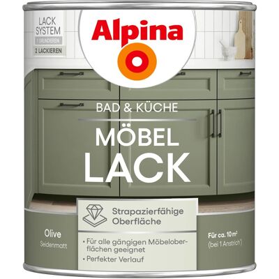 Alpina Möbel-Lack Bad & Küche Olive Seidenmatt 750 ml Alpina Möbel-Lack Bad & Küche Olive Seidenmatt 750 ml