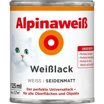 Alpinaweiß Weißlack seidenmatt 125 ml Alpinaweiß Weißlack seidenmatt 125 ml