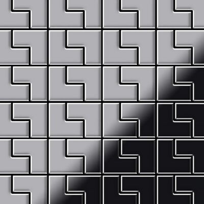 ALLOY Mosaik Fliese Massiv Metall Edelstahl Hochglänzend Grau 1,6mm Stark Kink-s-s-m 1 Paket mit 10 Matten 0,93 m2 Grau ALLOY Mosaik Fliese Massiv Metall Edelstahl Hochglänzend Grau 1,6mm Stark Kink-s-s-m 1 Paket mit 10 Matten 0,93 m2 Grau