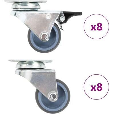 vidaXL 16 Stk Lenkrollen mit Zwillingsrad 50 mm 277923 vidaXL 16 Stk Lenkrollen mit Zwillingsrad 50 mm 277923