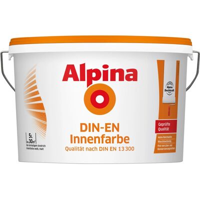 Alpina Wandfarbe DIN-EN Weiß matt 5, Alpina Wandfarbe DIN-EN Weiß matt 5,