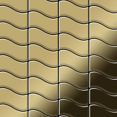 ALLOY Mosaik Fliese Massiv Metall Titan Hochglänzend Gold 1,6mm Stark Flux-ti-gm 1 Paket mit 10 Matten 0,86 m2 Gold ALLOY Mosaik Fliese Massiv Metall Titan Hochglänzend Gold 1,6mm Stark Flux-ti-gm 1 Paket mit 10 Matten 0,86 m2 Gold