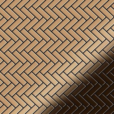 ALLOY Mosaik Fliese Massiv Metall Titan Hochglanz Kupfer 1,6mm Herringbone-ti-am 1 Paket mit 10 Matten 0,85 m2 Kupfer ALLOY Mosaik Fliese Massiv Metall Titan Hochglanz Kupfer 1,6mm Herringbone-ti-am 1 Paket mit 10 Matten 0,85 m2 Kupfer