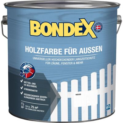 Bondex Außen Holzfarbe 7,5L Weiß Witterungsbeständig & UV Schutz Bondex Außen Holzfarbe 7,5L Weiß Witterungsbeständig & UV Schutz