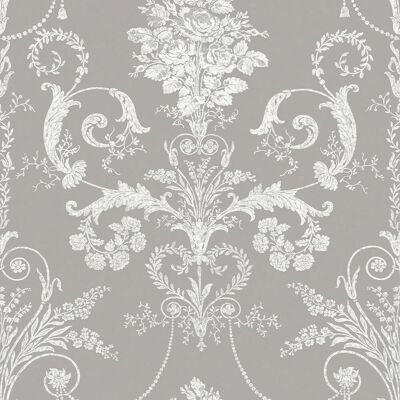 Laura Ashley Josette Damast Tapete Stahlgrau - Tapete Laura Ashley Josette Damast Tapete Stahlgrau - Tapete