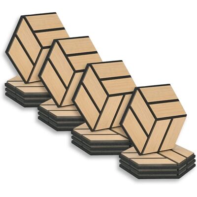 Homestyle4u Akustikpaneele 30 x 26 cm 16 Stück Natur Hexagon Wandpaneele Holz Homestyle4u Akustikpaneele 30 x 26 cm 16 Stück Natur Hexagon Wandpaneele Holz