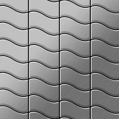 ALLOY Mosaik Fliese Massiv Metall Edelstahl Gebürstet Grau 1,6mm Stark Flux-s-s-b, 1 Paket mit 10 Matten 0,86 m2 Grau ALLOY Mosaik Fliese Massiv Metall Edelstahl Gebürstet Grau 1,6mm Stark Flux-s-s-b, 1 Paket mit 10 Matten 0,86 m2 Grau