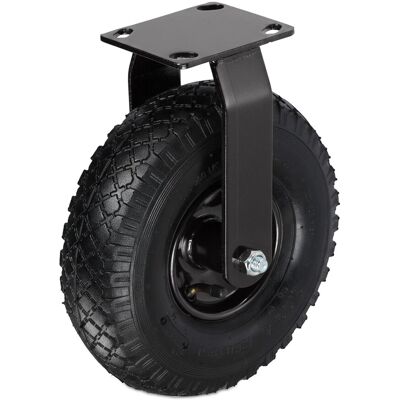 Relaxdays Bockrolle Stahl Gummi Schwarz Luftbereift Fest Schwerlast 29 cm ø 26 cm x 8,5 cm 120 kg Relaxdays Bockrolle Stahl Gummi Schwarz Luftbereift Fest Schwerlast 29 cm ø 26 cm x 8,5 cm 120 kg