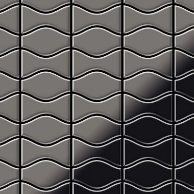 ALLOY Mosaik Fliese Massiv Metall Titan Hochglanz Grau 1,6mm Kismet & Karma-ti-sm 1 Paket mit 10 Matten 0,86 m2 Grau ALLOY Mosaik Fliese Massiv Metall Titan Hochglanz Grau 1,6mm Kismet & Karma-ti-sm 1 Paket mit 10 Matten 0,86 m2 Grau