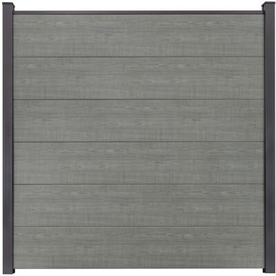GroJa Steckzaun BasicLine PVC 180 cm x 180 cm Grey Ash Cut GroJa Steckzaun BasicLine PVC 180 cm x 180 cm Grey Ash Cut