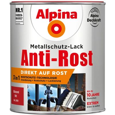 Alpina Metallschutz-Lack - Glänzender Schutzlack, 750ml Alpina Metallschutz-Lack - Glänzender Schutzlack, 750ml