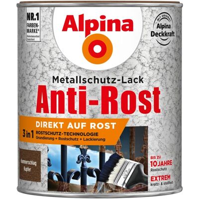 Alpina Metallschutz-Lack Anti-Rost Kupfer Hammerschlag 750 ml Alpina Metallschutz-Lack Anti-Rost Kupfer Hammerschlag 750 ml