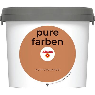 Alpina Wandfarbe Pure Farben Kupferorange 2,5, Alpina Wandfarbe Pure Farben Kupferorange 2,5,