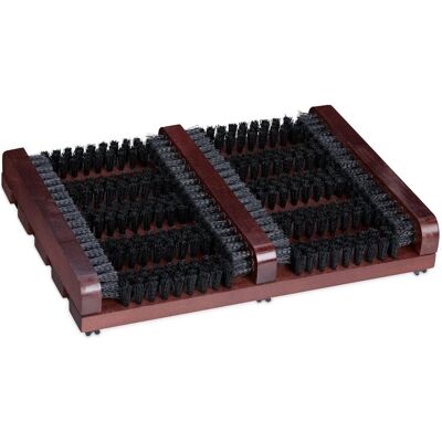 Relaxdays Schuhabstreifer Holz Braun Schwarz mit Bürsten Rutschfest 5,5 x 36 x 26 cm 1,1 kg Relaxdays Schuhabstreifer Holz Braun Schwarz mit Bürsten Rutschfest 5,5 x 36 x 26 cm 1,1 kg