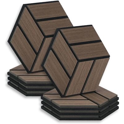 Homestyle4u Akustikpaneele Braun 30 x 26 cm 8 Stück Hexagon Wandpaneele Holz Homestyle4u Akustikpaneele Braun 30 x 26 cm 8 Stück Hexagon Wandpaneele Holz