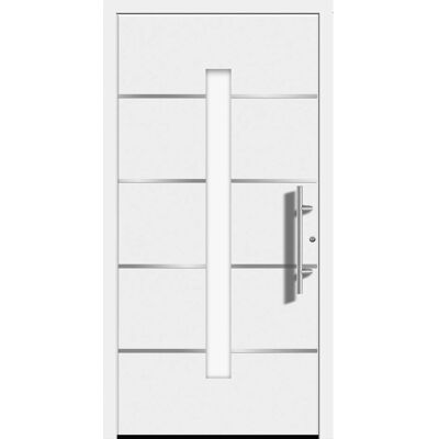 Splendoor Moderno Aluminium-Haustür Moderno M400/P 110 x 210 cm Weiß Anschlag Rechts Splendoor Moderno Aluminium-Haustür Moderno M400/P 110 x 210 cm Weiß Anschlag Rechts