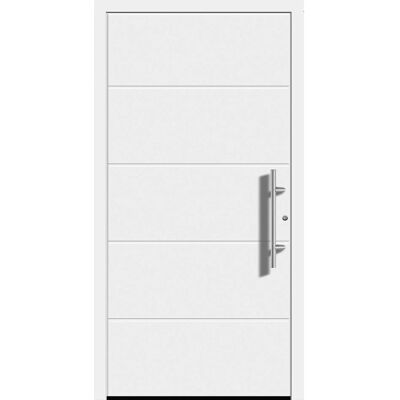 Splendoor Moderno Aluminium-Haustür Moderno M470/P 110 x 210 cm Weiß Anschlag Rechts Splendoor Moderno Aluminium-Haustür Moderno M470/P 110 x 210 cm Weiß Anschlag Rechts