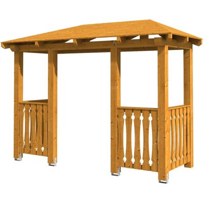 SKANHOLZ Wismar 6 Holz-Vordach - Walmdach, 351x134 cm SKANHOLZ Wismar 6 Holz-Vordach - Walmdach, 351x134 cm