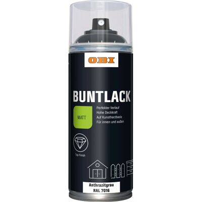 OBI Buntlack Spray LH Anthrazit RAL 7016 matt 400 ml OBI Buntlack Spray LH Anthrazit RAL 7016 matt 400 ml