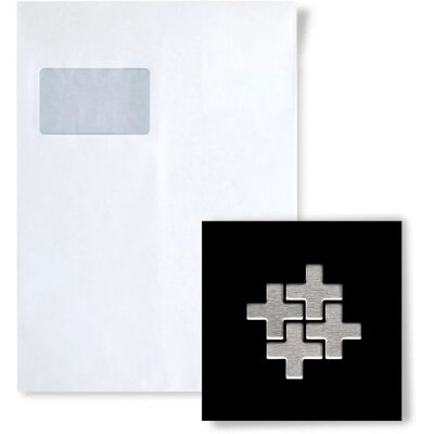 ALLOY Mosaik MUSTER S-Swiss Cross-S-S-B Swiss Cross Edelstahl Gebürstet ALLOY Mosaik MUSTER S-Swiss Cross-S-S-B Swiss Cross Edelstahl Gebürstet