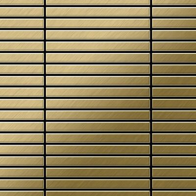 ALLOY Mosaik Fliese Massiv Metall Titan Gebürstet Gold 1,6mm Stark Linear-ti-gb 1 Paket mit 10 Matten 0,94 m2 Gold ALLOY Mosaik Fliese Massiv Metall Titan Gebürstet Gold 1,6mm Stark Linear-ti-gb 1 Paket mit 10 Matten 0,94 m2 Gold