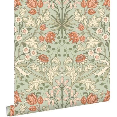 ESTAHOME - Flores Vintage Art Nouveau - Verdeeterracota ESTAHOME - Flores Vintage Art Nouveau - Verdeeterracota