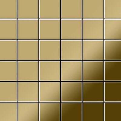 ALLOY Mosaik Fliese Massiv Metall Titan Hochglanz Gold 1,6mm Cinquanta-ti-gm 1 Paket mit 10 Matten 0,94 m2 Gold ALLOY Mosaik Fliese Massiv Metall Titan Hochglanz Gold 1,6mm Cinquanta-ti-gm 1 Paket mit 10 Matten 0,94 m2 Gold