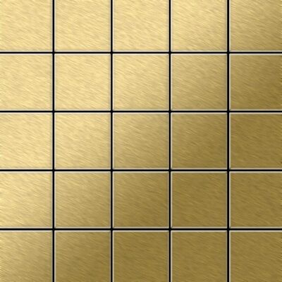 ALLOY Mosaik Fliese Massiv Metall Titan Gebürstet Gold 1,6mm Stark Century-ti-gb 1 Paket mit 50 Matten 0,5 m2 Gold ALLOY Mosaik Fliese Massiv Metall Titan Gebürstet Gold 1,6mm Stark Century-ti-gb 1 Paket mit 50 Matten 0,5 m2 Gold