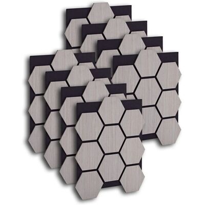 Homestyle4u Akustikpaneele 8 Wandpaneele Holz Hexagon 76 x 62 cm Stück Grau Homestyle4u Akustikpaneele 8 Wandpaneele Holz Hexagon 76 x 62 cm Stück Grau