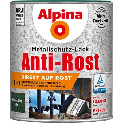 Alpina Metallschutz-Lack Anti-Rost Grün Hammerschlag 750 ml Alpina Metallschutz-Lack Anti-Rost Grün Hammerschlag 750 ml