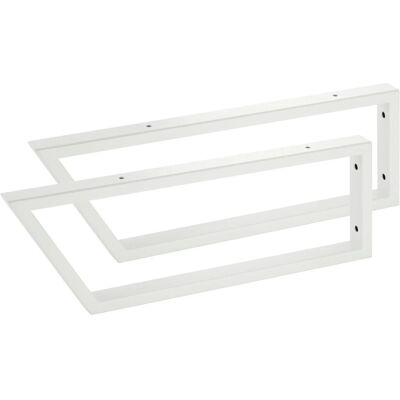 SOTECH 2 x Waschtischkonsole TWK500 500 x 150 mm Stahl Weiß Matt Vorderseite 60 Grad Abgeschrägt SOTECH 2 x Waschtischkonsole TWK500 500 x 150 mm Stahl Weiß Matt Vorderseite 60 Grad Abgeschrägt