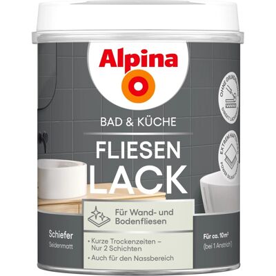 Alpina Fliesen-Lack Bad & Küche 2 Komponenten Schiefer Seidenmatt 750 ml Alpina Fliesen-Lack Bad & Küche 2 Komponenten Schiefer Seidenmatt 750 ml