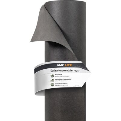 AMF Life Dachunterspannbahn Ohne Zubehör 0,75 m x 25 m Anthrazit AMF Life Dachunterspannbahn Ohne Zubehör 0,75 m x 25 m Anthrazit
