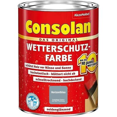 Consolan Wetterschutzfarbe Horizontblau Seidenglänzend 750 ml Consolan Wetterschutzfarbe Horizontblau Seidenglänzend 750 ml