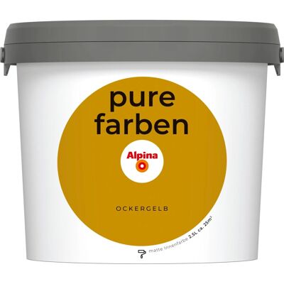 Alpina Wandfarbe Pure Farben Ockergelb 2,5, Alpina Wandfarbe Pure Farben Ockergelb 2,5,