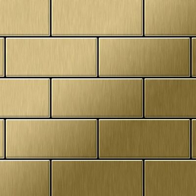 ALLOY Mosaik Fliese Massiv Metall Titan Gebürstet Gold 1,6mm Stark Subway-ti-gb 1 Paket mit 50 Matten 0,58 m2 Gold ALLOY Mosaik Fliese Massiv Metall Titan Gebürstet Gold 1,6mm Stark Subway-ti-gb 1 Paket mit 50 Matten 0,58 m2 Gold