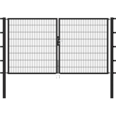 - Metallzaun Doppeltor für Doppelstabmatte Anthrazit 180 cm x 300 cm - Metallzaun Doppeltor für Doppelstabmatte Anthrazit 180 cm x 300 cm