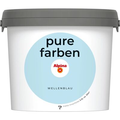 Alpina Wandfarbe Pure Farben Wellenblau 2,5, Alpina Wandfarbe Pure Farben Wellenblau 2,5,