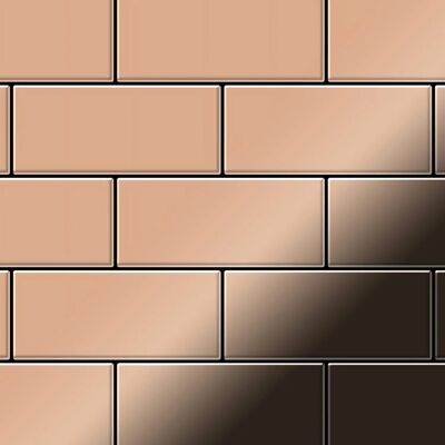 ALLOY Mosaik Fliese Massiv Metall Kupfer Gewalzt Kupfer 1,6mm Stark Subway-cm 1 Paket mit 50 Matten 0,58 m2 Kupfer ALLOY Mosaik Fliese Massiv Metall Kupfer Gewalzt Kupfer 1,6mm Stark Subway-cm 1 Paket mit 50 Matten 0,58 m2 Kupfer