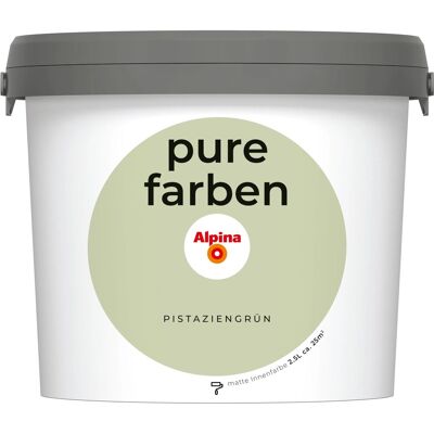 Alpina Wandfarbe Pure Farben Pistaziengrün 2,5, Alpina Wandfarbe Pure Farben Pistaziengrün 2,5,