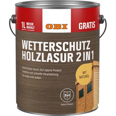 OBI Wetterschutz Holzlasur 2in1 Nussbaum Dunkel 5, OBI Wetterschutz Holzlasur 2in1 Nussbaum Dunkel 5,
