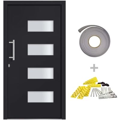 vidaXL Haustür Aluminium und PVC Anthrazit 100x200 cm - Haustür vidaXL Haustür Aluminium und PVC Anthrazit 100x200 cm - Haustür