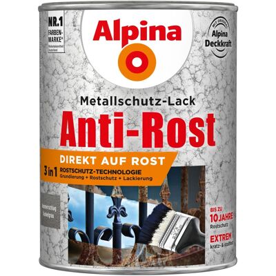 Alpina Metallschutz-Lack Anti-Rost Dunkelgrau Hammerschlag 2,5 Liter Alpina Metallschutz-Lack Anti-Rost Dunkelgrau Hammerschlag 2,5 Liter