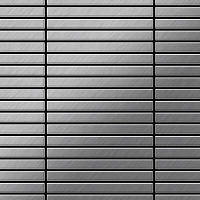 ALLOY Mosaik Fliese Massiv Metall Edelstahl Gebürstet Grau 1,6mm Stark Linear-s-s-b 1 Paket mit 10 Matten 0,94 m2 Grau ALLOY Mosaik Fliese Massiv Metall Edelstahl Gebürstet Grau 1,6mm Stark Linear-s-s-b 1 Paket mit 10 Matten 0,94 m2 Grau