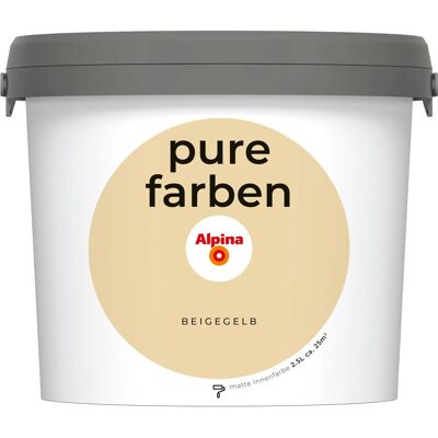 Alpina Wandfarbe Pure Farben Beigegelb 2,5, Alpina Wandfarbe Pure Farben Beigegelb 2,5,