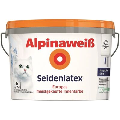 Alpinaweiß Seidenlatex 1 Liter seidenglänzend Alpinaweiß Seidenlatex 1 Liter seidenglänzend