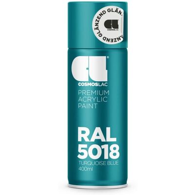 Cosmos Lac - RAL 5018 Türkisblau - 400 ml - Glänzend - Sprühfarbe Cosmos Lac - RAL 5018 Türkisblau - 400 ml - Glänzend - Sprühfarbe